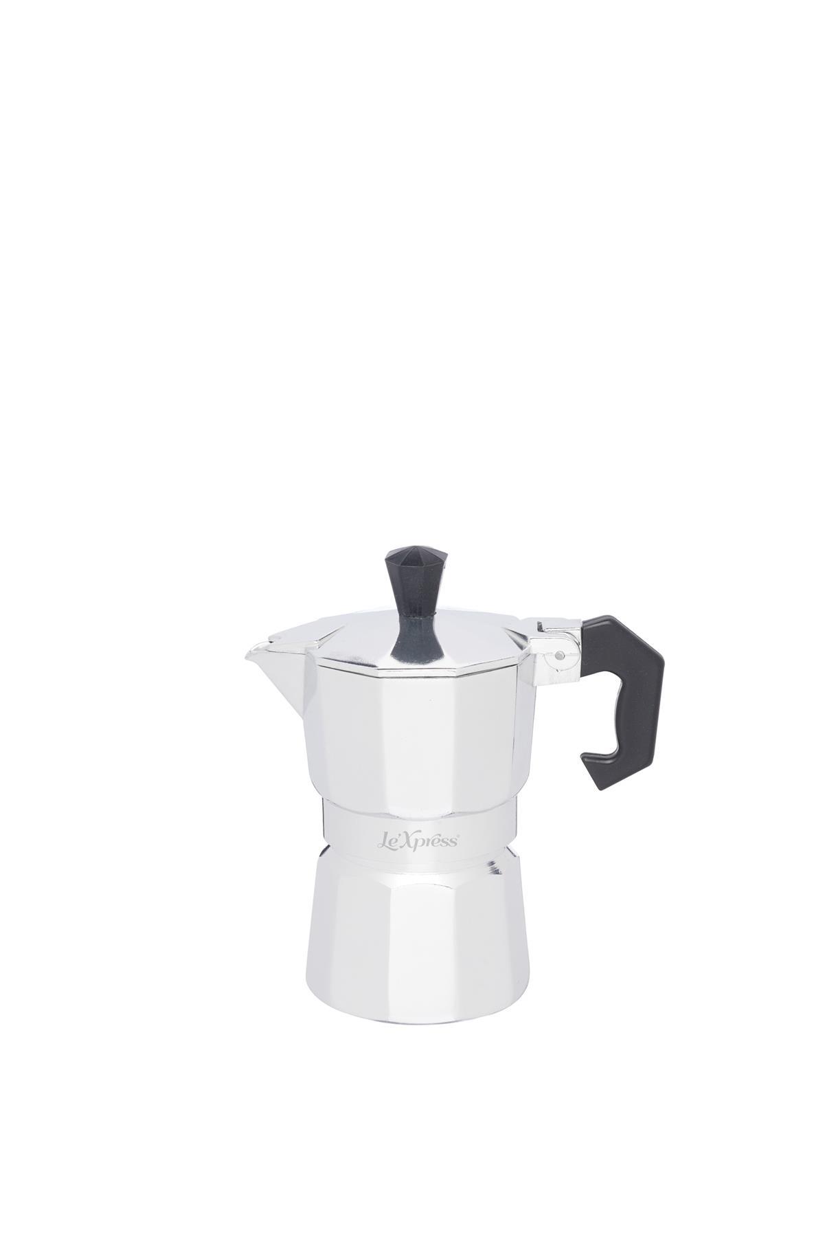 Leopold Vienna Moka Pot Stovetop Coffee Maker, Black, Stainless